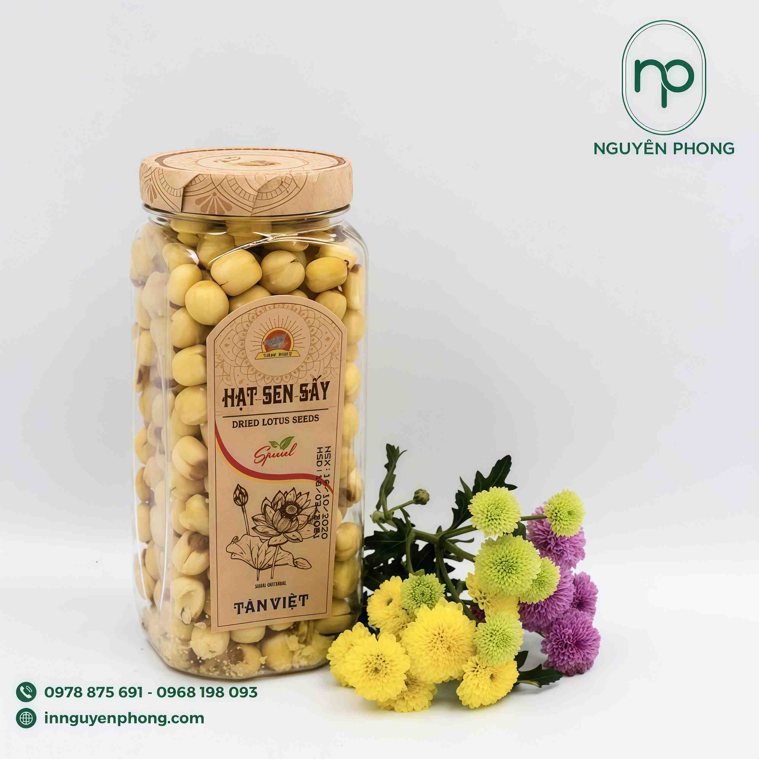 Mẫu tem nhãn hạt sen sấy in logo 